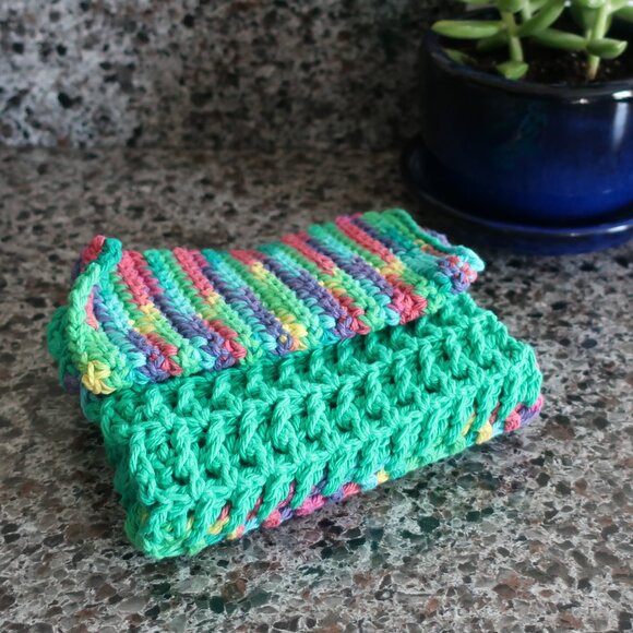 Multicolored Crochet Dish Drying Mats 100% Cotton Kitchen - Picture 12 of 13